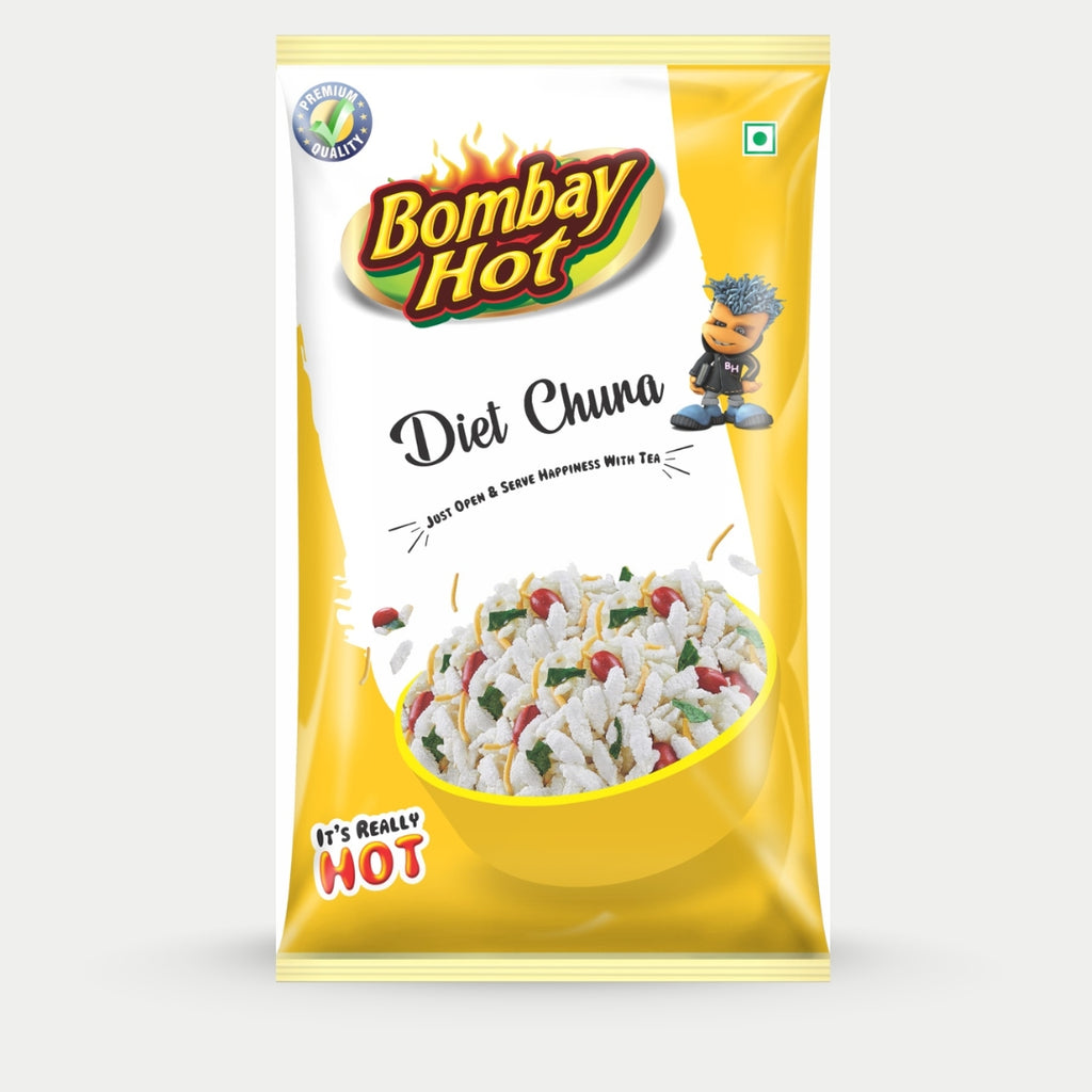 Packaging of Bombay Hot Diet Chuna on a white background